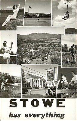 Stowe VT Multi-View Real Photo Postcard