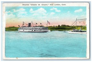 c1920's Steamer Chester W Chapin New London Connecticut CT Unposted Postcard