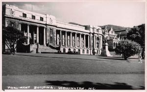 Parliament Building, Wellington, New Zealand, Early Real Photo Postcard, Unused