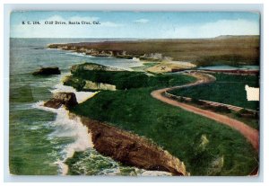 c1910's View Of Cliff Drive Santa Cruz California CA Posted Antique Postcard