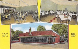 J40/ Moss Point Mississippi Postcard Linen Interior Mrs Bills Restaurant 173