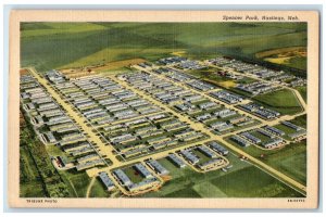 c1940 Birds Eye View Spencer Park  Hastings Nebraska NE Vintage Antique Postcard