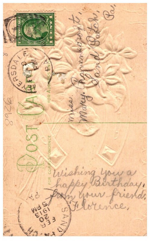 Birthday  Horseshoe, Deep Embossed