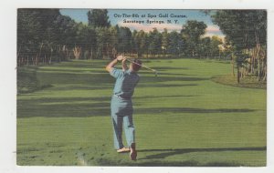 P3334 JL 1957 postcard on the 8th spa golf course saratoga springs ny