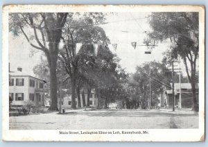 1922 Kennebunk Maine ME Vintage Postcard Main Street Lexington Elms Left Posted