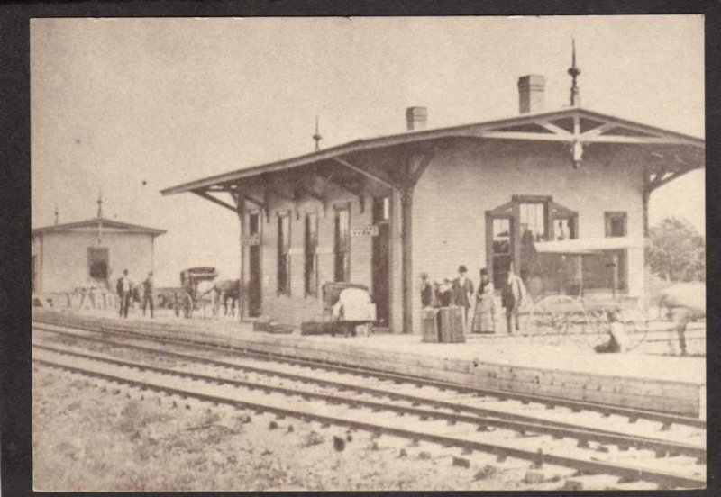 ME Railroad Train Station Depot Newcastle Maine Reproduction Postcard