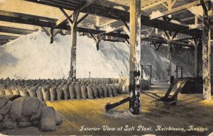 Hutchinson Kansas interior view of a salt plant antique pc ZA440865