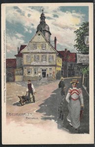 Freidrichroda Rathaus (Town Hall), Germany, Very Early Postcard, Unused