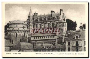 Old Postcard Chateau Amboise Logis Du Roi Et Tour Minimal