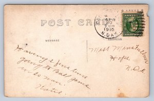 J90/ Cooperstown North Dakota RPPC Postcard c1910 Main Street Stores  654