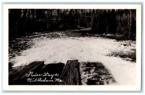 c1940's Sluice Middle Dam Rapid River  Middledam ME RPPC Photo Postcard