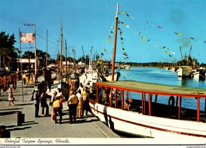 Florida Tarpon Springs Scene Along Sponge Fleet Docks On The Anclote River 1982