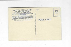 Vintage postcard, Hotel Holland, New York City, New York, Linen