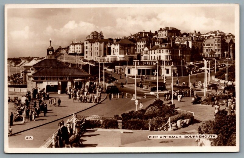 Postcard RPPC Bournemouth UK c1920s Pier Approach Street View Dorset