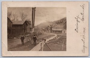 K45/ Glenhazel Pennsylvania RPPC Postcard c1910 Flood Disaster Main St 9