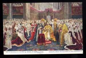 ROY619 - King George V - Coronation - J S Fry & Sons Advert Postcard