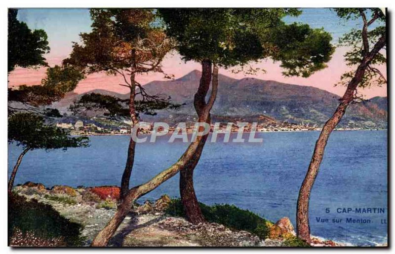 Old Postcard View Cap Martin Menton