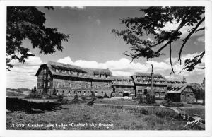 Craters Lake Oregon Lodge Exterior Real Photo Antique Postcard K13195