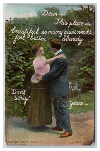 Romance Couple Embrace You Feel Better Already Unused Taylor Art DB Postcard U10