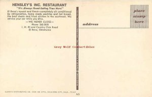 OK, El Reno, Oklahoma, Hensley's Inc. Restaurant, RT. 66, Lloyds Distributing 