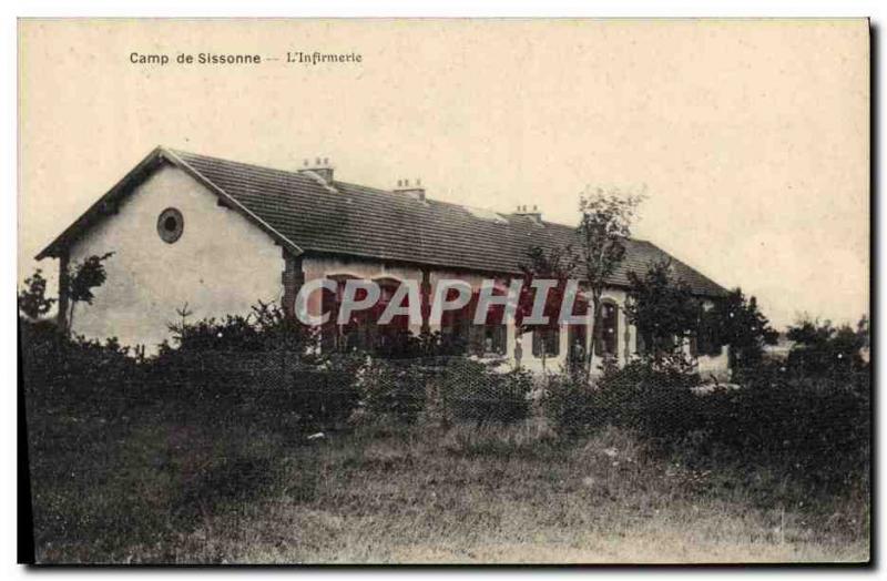 Postcard Old Sante Army Camp of Sissonne L & # 39infirmerie
