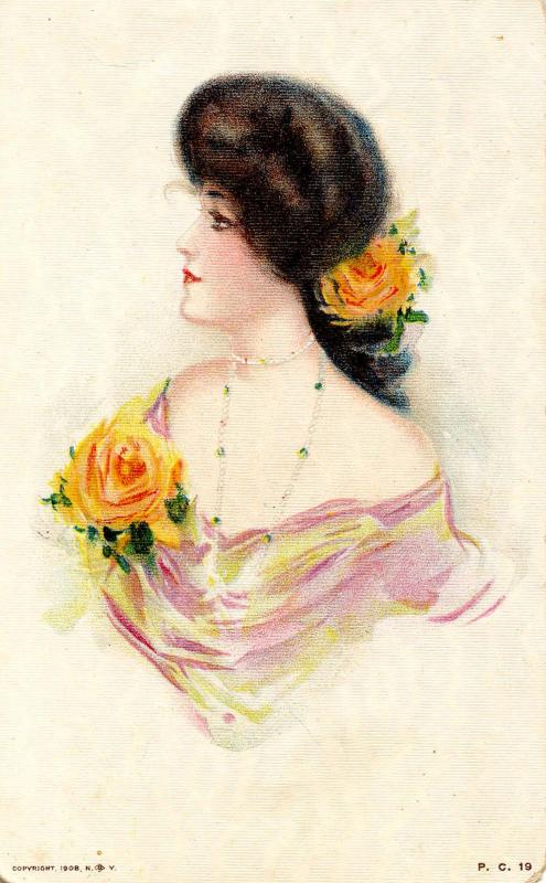 Fashion - Lady With Rose in Hair