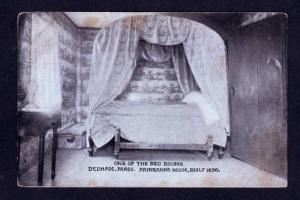 MA Bedroom  Fairbanks House DEDHAM MASS POSTCARD Old