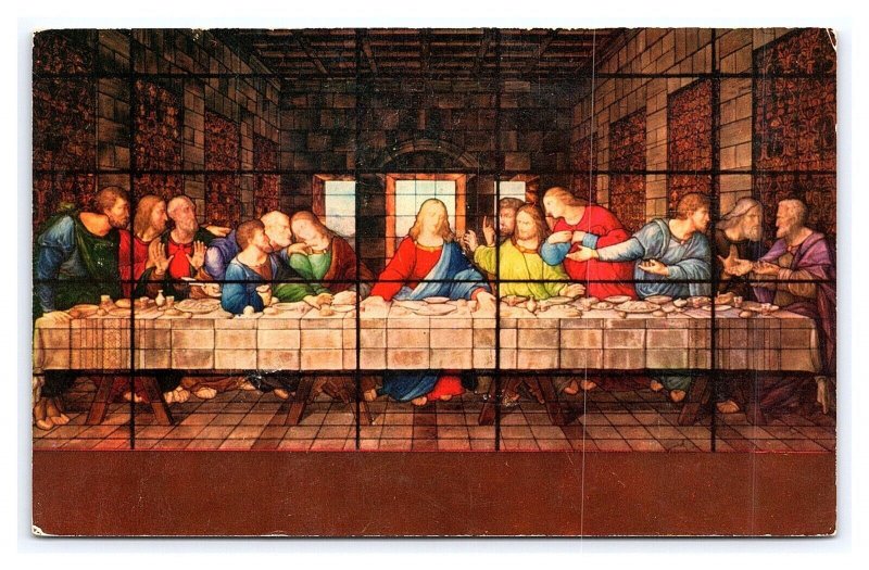 The Last Supper Window Forest Lawn Memorial Park Glendale California Postcard