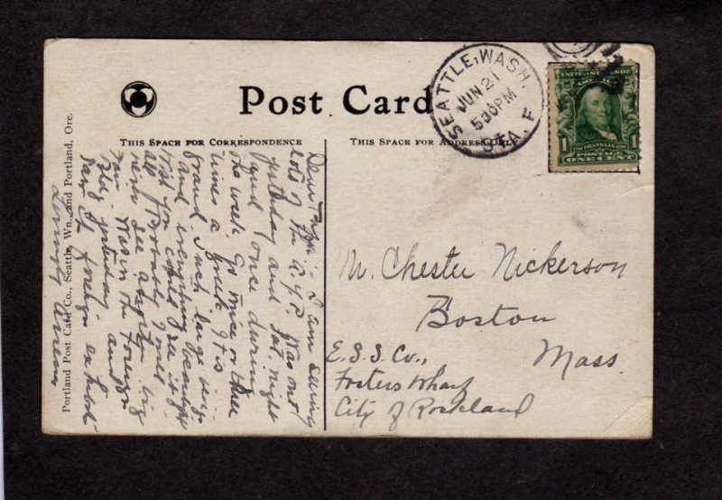 WA Alaska Yukon Pacific Expo Exposition Seattle Washington State Postcard