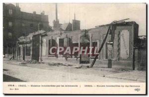 Old Postcard Creil houses bombed by the Germans