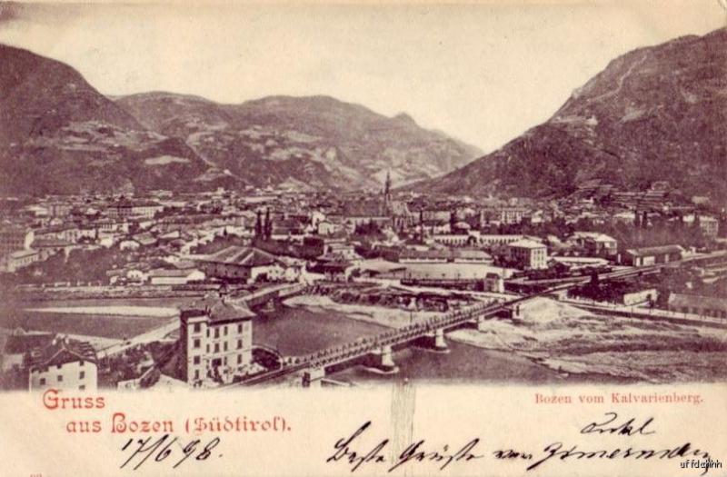 TYROL ITALY GRUSS AUS BOZEN VOM KALVARIENBERG 1898