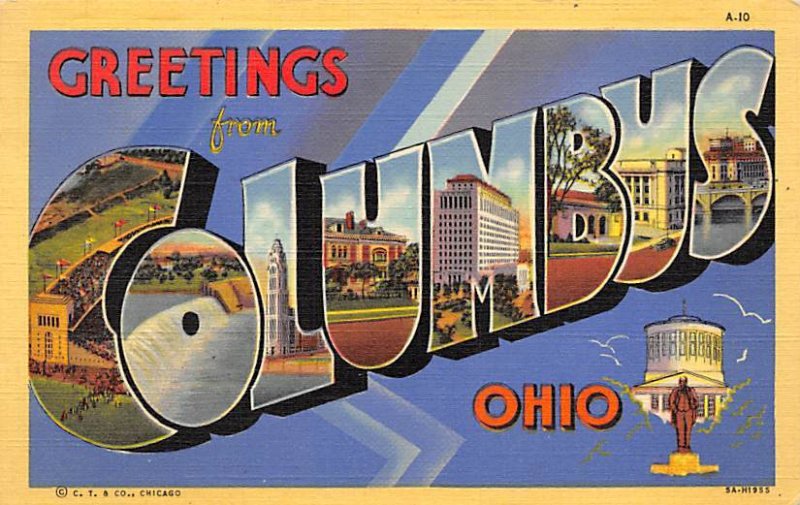 Greetings from Columbus, Ohio Large Letter 1948 