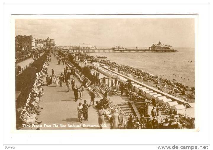 RP, Three Parades From The New Bandstand, Pier, People Bathing, Eastbourne (S...