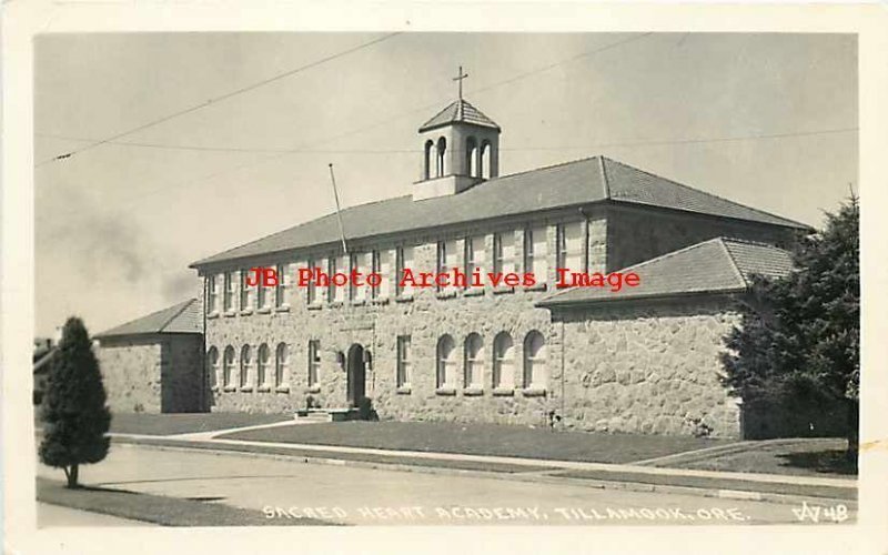OR, Tillamook, Oregon, RPPC, Sacred Heart Academy, Exterior View, Andrews No 48