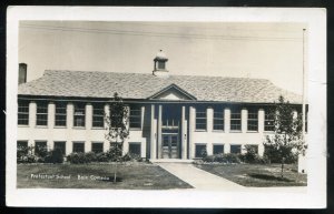 h1893 - BAIE COMEAU Quebec 1950s Protestant School. Real Photo Postcard