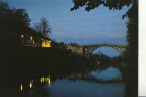 Shropshire Postcard - Iron Bridge at Night - Ironbridge Gorge Museum Ref TZ6059