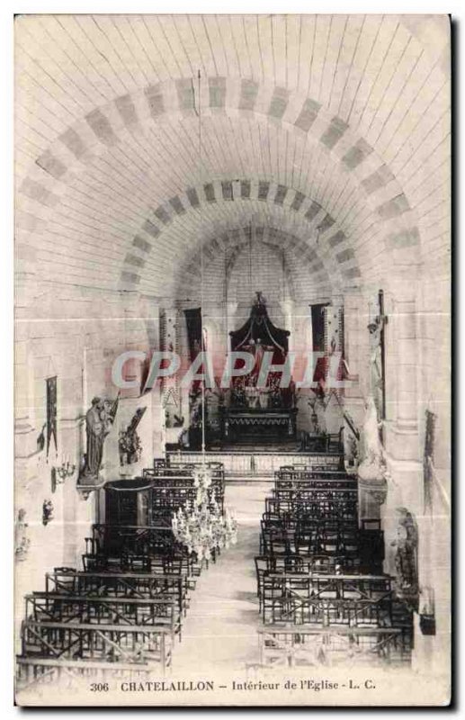 Old Postcard Chatelaillon Interior of I Church