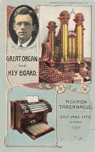 Salt Lake City UT Great Organ Key Board Postcard