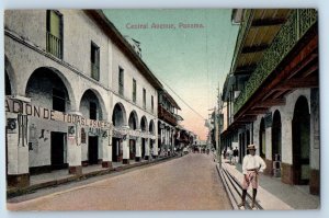 Panama Postcard Panama Postcard Central Avenue Canal Zone Overprint c1910