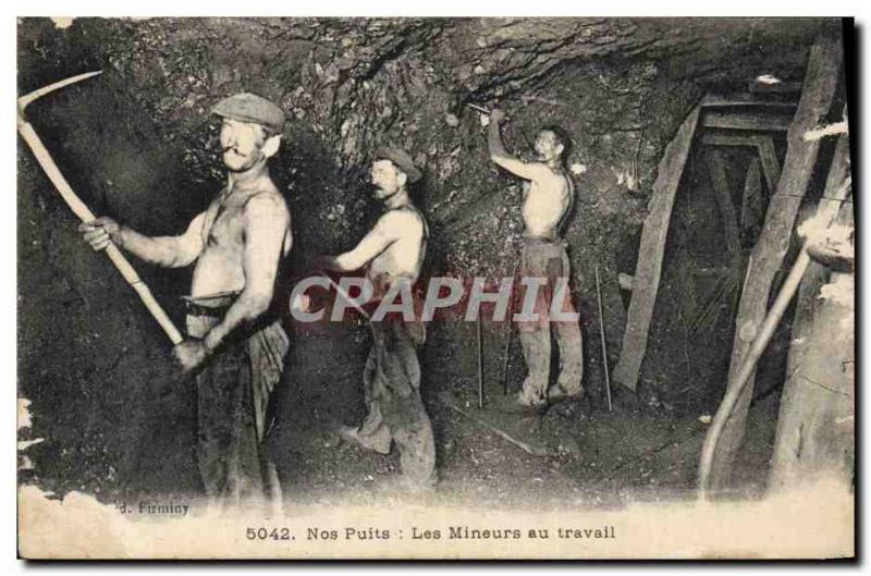 Postcard Old Mine Mines Our well Miners at work