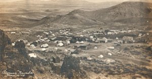 May 1909 Bird's Eye View Pioneer Nevada Ghost Town RPPC Real Photo Postcard F142