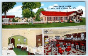 GREEN BAY, Wisconsin WI ~ Roadside SPORTSMAN LODGE Restaurant 1953  Postcard
