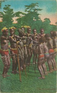 Africa C-1910 Curious Native Daces Teddy Roosevelt Postcard 22-7200