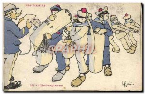 Old Postcard Gervese Illustrator Our Sailors L & # 39embarquement