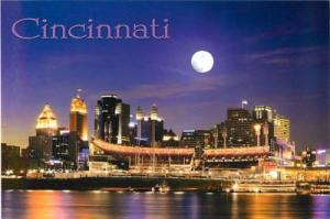 Cincinnati Paul Brown Stadium Under Full Moon Postcard