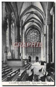 Old Postcard La Cite Carcassonne Eglise Saint Nazaire