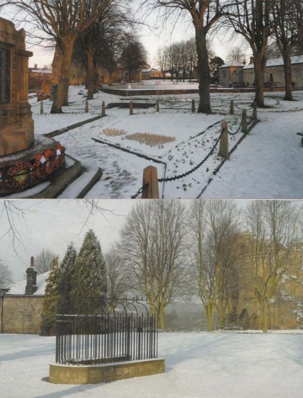 Knaresborough Castle Grounds in Winter Snow 2x Large Postcard s