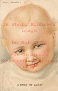 Ida Waugh, G-A No 573, Baby's Habits No 5, Waiting for Daddy