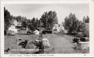 Ferris Camp Turkey Point Ontario ON Tents Autos Unused Postcard H55