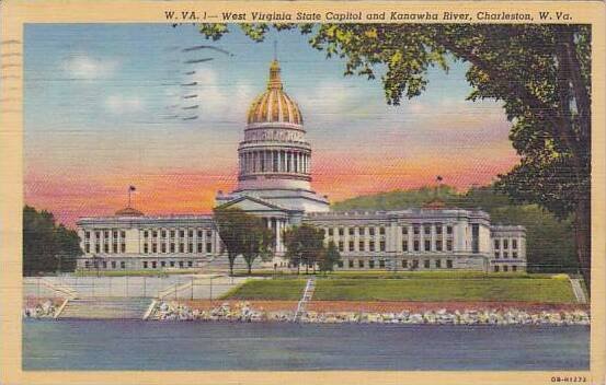 West Virginia  Charleston West Virginia State Capitol And Kanawha River Artvu...